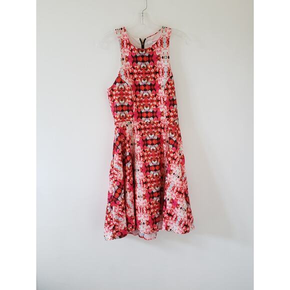 Revolve Naven Jackie Kaleidoscope Fit & Flare Floral Rose Pink Dress Women 4 - Picture 8 of 11
